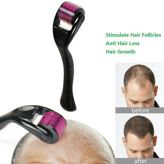 Derma Roller Facial & Hair Therapy 540 Titanium Microneedle Hair Regrowth Beard Growth Anti Hair Loss Treatment Thinning